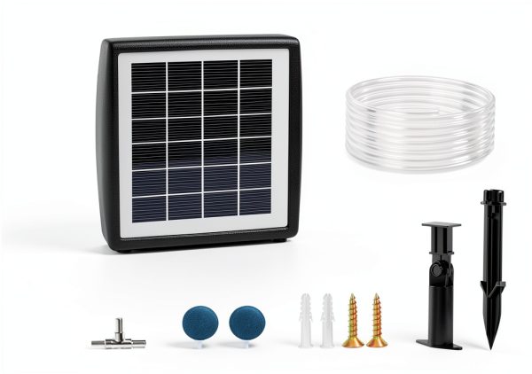 PChero Solar Pond Aerator Black OD094 2 Modes Battery Backup-6