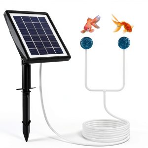 PChero Solar Pond Aerator Black OD094 2 Modes Battery Backup-0
