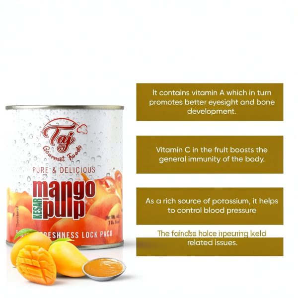 Taj Kesar Mango Pulp Sweetened Puree Grocery Food-4