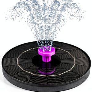 SEIRMEP Solar Water Fountain Purple Plastic Garden Pump-0