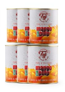 Taj Kesar Mango Pulp Sweetened Puree Grocery Food-0