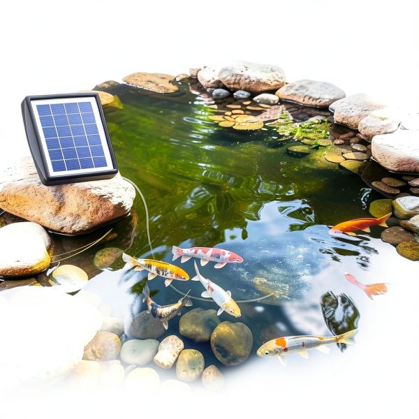 PChero Solar Pond Aerator Black OD094 2 Modes Battery Backup-5