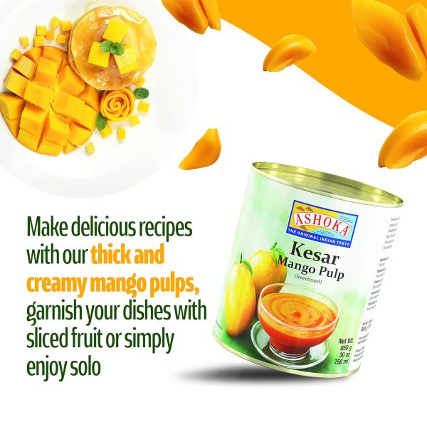 Ashoka Mango Pulp Alphonso Kesar Canned Fruit Puree-4