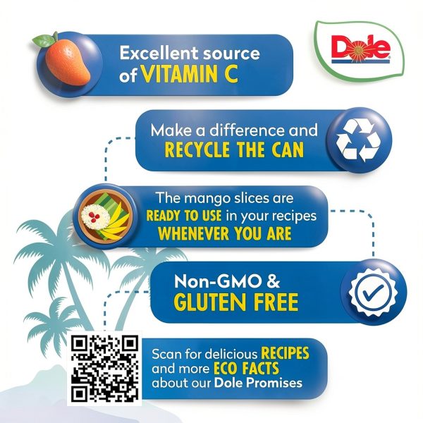 Dole Canned Mango Slices Heavy Syrup Convenient Snack-2