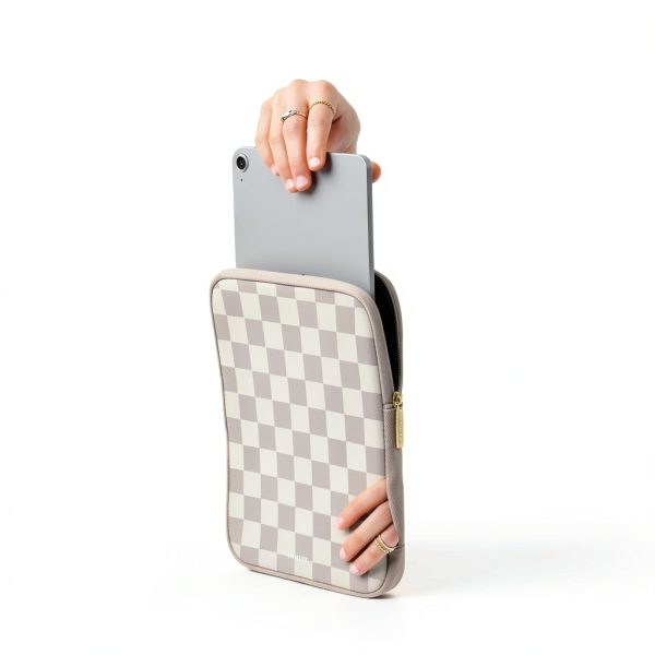 Vandel Neoprene Tablet Sleeve 9-11 Inch Puffer Case Neutral Checker-2