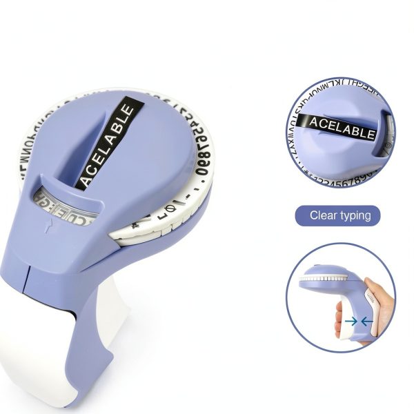Embossing Label Maker by ACETONER Handheld 5 Tape Set Purple-3