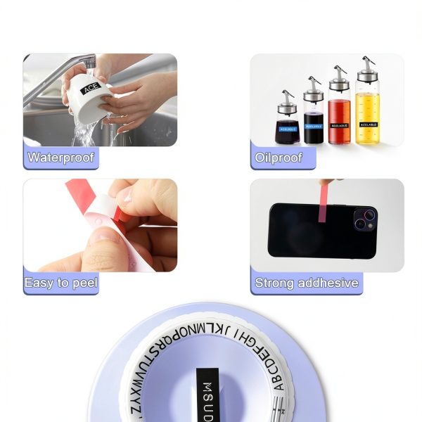 Embossing Label Maker by ACETONER Handheld 5 Tape Set Purple-4