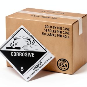 Labelmaster HSN4800 Wet Filled Acid Batteries 4.75 x 4 Hazmat Pack 500-0