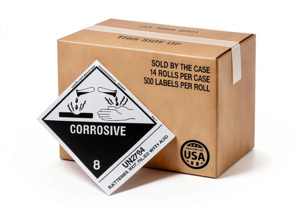 Labelmaster HSN4800 Wet Filled Acid Batteries 4.75 x 4 Hazmat Pack 500-0