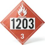 Labelmaster Z-IDG UN 1203 Flammable Liquid Hazmat Placard Pack of 25-0