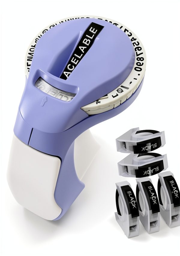Embossing Label Maker by ACETONER Handheld 5 Tape Set Purple-0